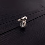 Silver Raven Skull Wrap Ring Sizes 4 to 13 Solid Hand Cast Silver Plated Bronze - Moon Raven Designs