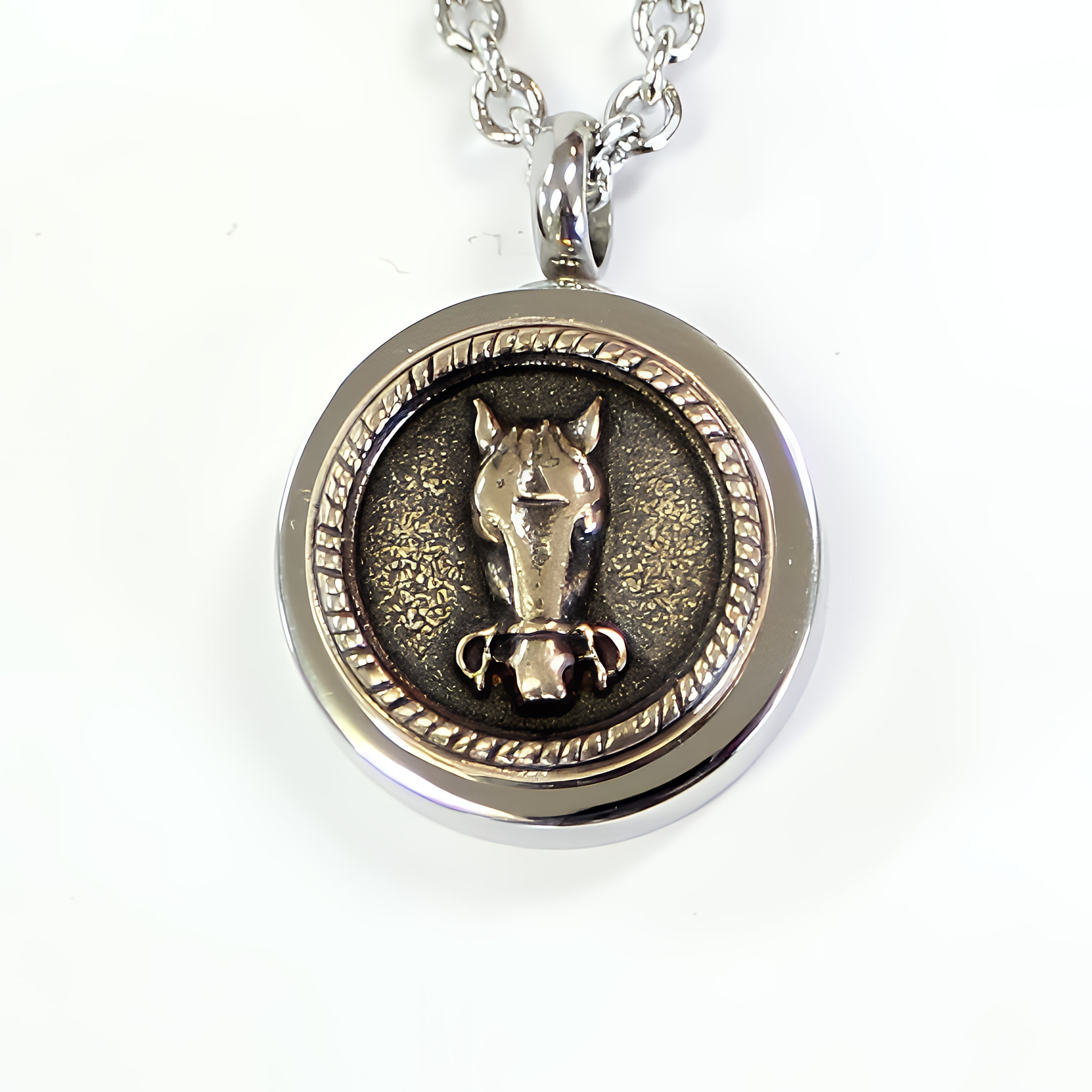 Horse Face Necklace Cremation Urn - Moon Raven Designs