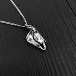 Horse Skull Charm Pendant Necklace - Solid Sterling Silver - Multiple Chain Lengths Available - Equine Equestrian Jewelry Gift