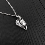 Horse Skull Charm Pendant Necklace - Solid Sterling Silver - Multiple Chain Lengths Available - Equine Equestrian Jewelry Gift