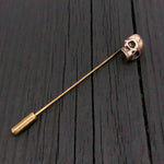 Solid Bronze Human  Skull Ascot Stickpin Stick Pin Ascot Skull Pin