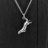Diving Sea Otter Pendant Charm Necklace - Solid 925 Sterling Silver- Oxidized Hand Polished Finish - Multiple Chain Lengths - Animal Jewelry