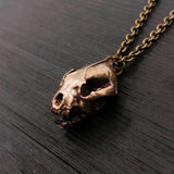Wolverine Skull Necklace in Solid Bronze Wolverine Skull Pendant Wolverine Skull Jewelry