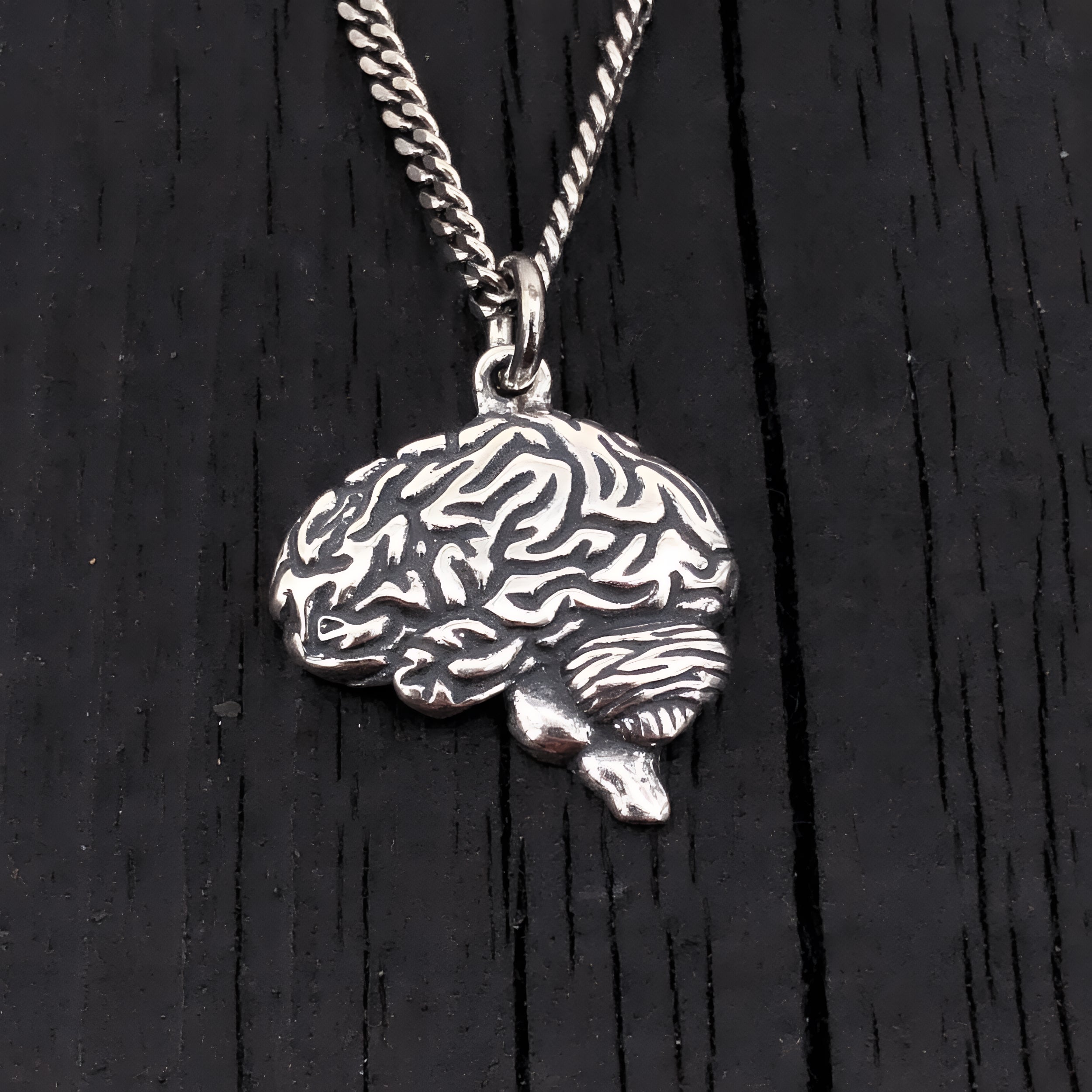 Brain Necklace Sterling Silver Anatomical Brain Neuro Jewelry Neurologist Gift Cerebral Cranium Medical Doctor Nurse Present Pendant