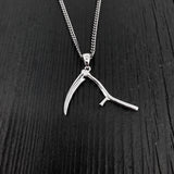 Grim Reaper Scythe Pendant Necklace in Solid 925 Sterling Silver - Unisex Jewelry Gift - Multiple Chain Lengths