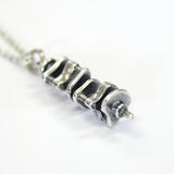 Silver crankshaft pendant, vintage look