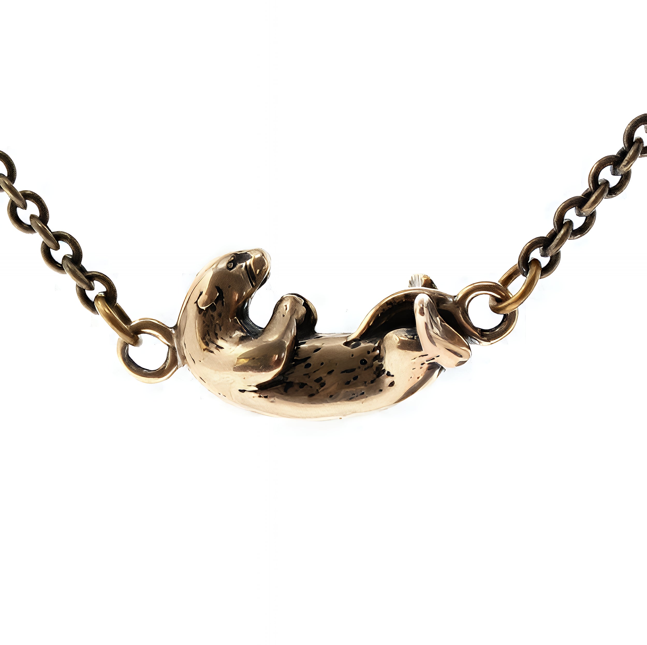 Floating Otter Charm Necklace - Moon Raven Designs