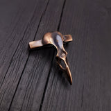 Crow Skull Belt Buckle Solid Hand Cast Bronze Fits 1.5 Inch Belt Oxidised Antique Finish Raven Skull - Moon Raven Designs