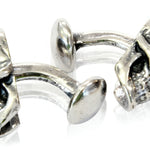 Skull Cufflinks Silver Human Skull Cuff links - Moon Raven Designs