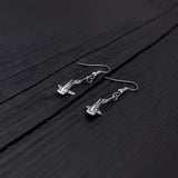Tiny Whale Shark Earrings - Solid 925 Sterling Silver - Moon Raven Designs