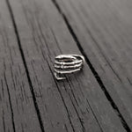 Skeleton Hand Ear Cuff - Solid Hand Cast Sterling Silver - Statement Ear Jewelry Gift for Him or Her