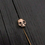 Solid Bronze Human  Skull Ascot Stickpin Stick Pin Ascot Skull Pin