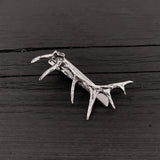 Elk Antler Tie Bar Silver Plated Elk Antler Tie Clasp Deer Antler