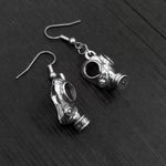 Gas Mask Earrings in Solid Sterling Silver Steampunk Gas Mask