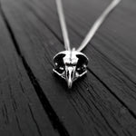Owl Skull Charm Pendant Necklace - Solid Hand Cast 925 Sterling Silver - Polished Oxidized Finish - Multiple Chain Options - Unisex Owl Gift
