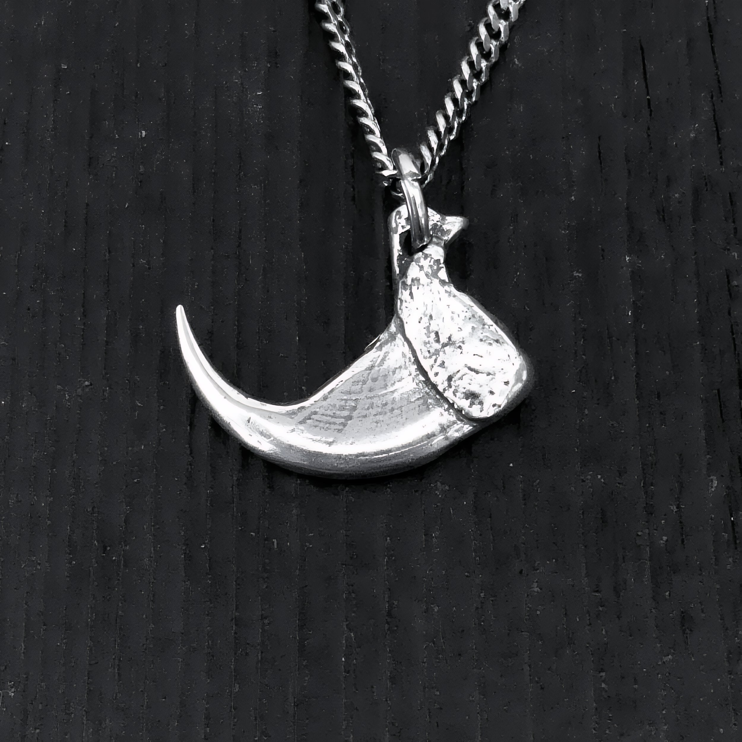 Sterling Silver 3D Bobcat Claw Pendant - Realistic Wild Cat Claw Jewelry - Solid Silver Claw Necklace - Nature Inspired Statement Piece