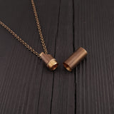 Small Antique Brass Cylinder Capsule - Moon Raven Designs