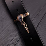 Crow Skull Belt Buckle Solid Hand Cast Bronze Fits 1.5 Inch Belt Oxidised Antique Finish Raven Skull - Moon Raven Designs