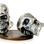 Skull Cufflinks Silver Human Skull Cuff links - Moon Raven Designs