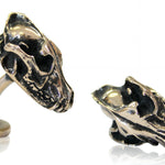 Wolf Skull Cufflinks Bronze Wolf Skull Cuff Links Wolf Skull Jewelry Mens Accessories - Moon Raven Designs