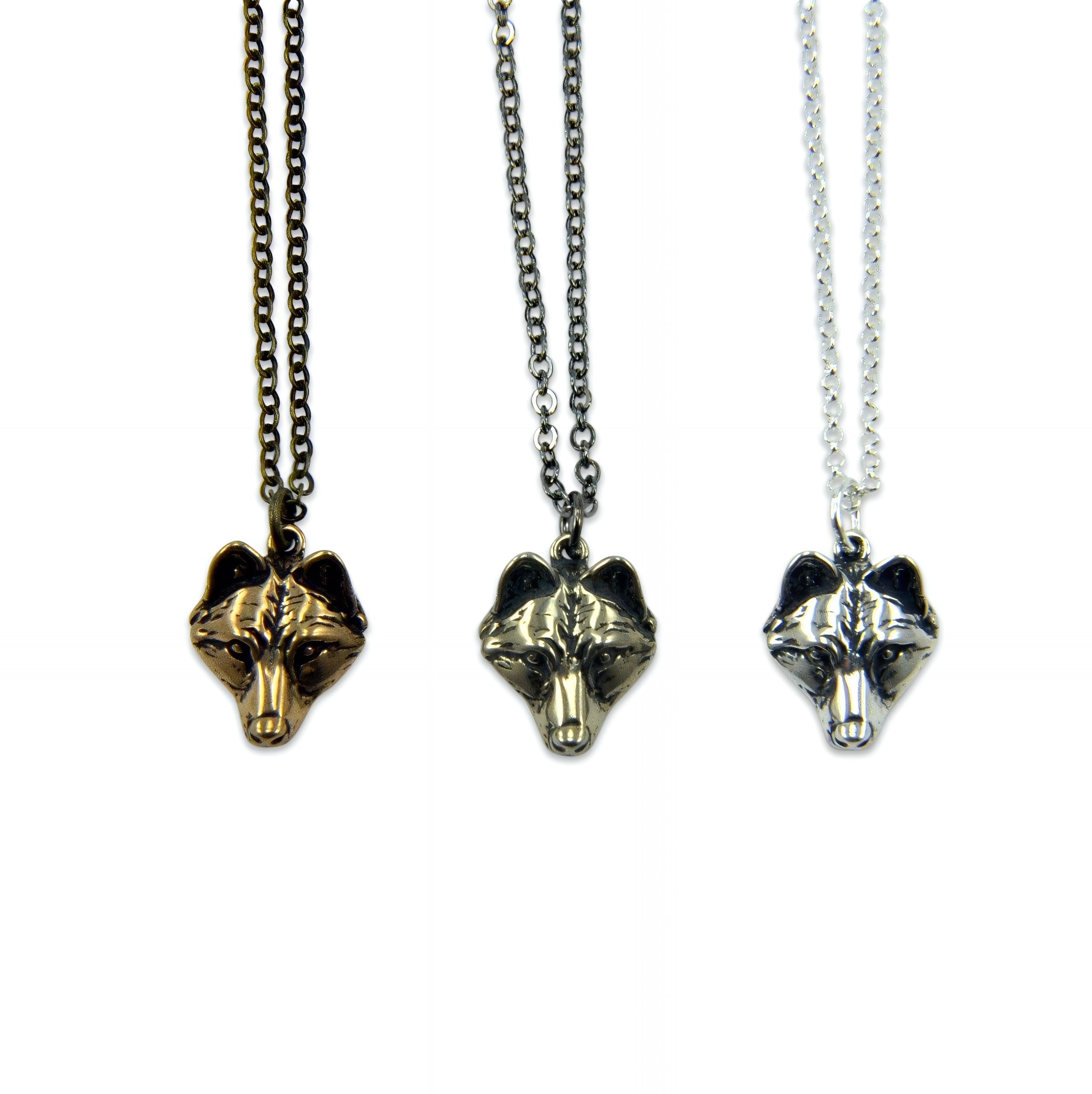 Little Wolf Face Necklace - Moon Raven Designs