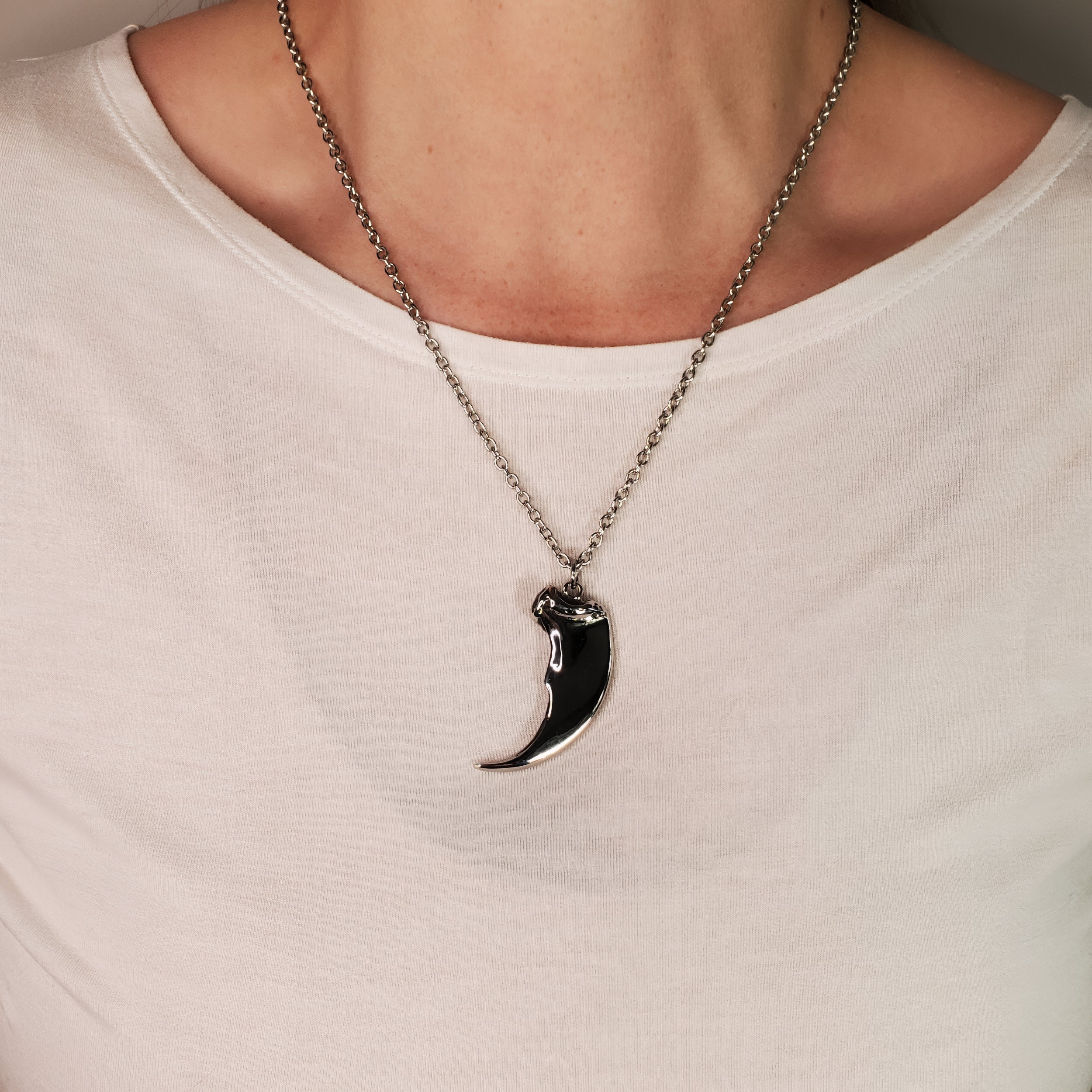 Large Bear Claw Pendant Necklace - Solid 925 Sterling Silver - Bear Claw Statement Piece - Life Size Bear Claw Gift For Him - Gift For Her