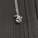 Sterling Silver Rabbit Necklace Easter Bunny Rabbit Pendant