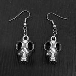 Gas Mask Earrings in Solid Sterling Silver Steampunk Gas Mask