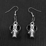 Gas Mask Earrings in Solid Sterling Silver Steampunk Gas Mask