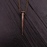 Nail Pendant Necklace Casket Nail Vampire Necklace Gothic Jewelry Builder Necklace Unique Jewelry Handcrafted Bronze