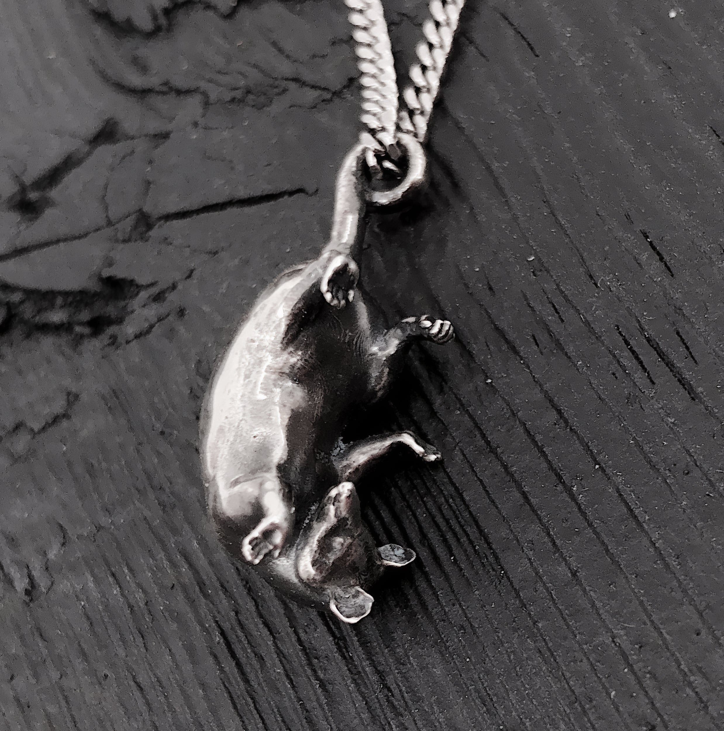 Hanging Baby Possum Pendant Necklace - Solid 925 Sterling Silver Multiple Chain Lengths Animal Jewelry Gift for Her