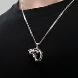 Sabre Tooth Animal Skull Charm Pendant Necklace - Solid 925 Sterling Silver - Unisex Ice Age Smilodon Inspired Jewelry Gift