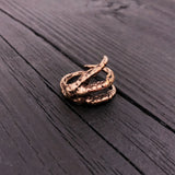 Gold ring with coiled snake design, polished finish | Moon Raven