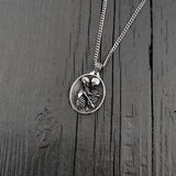 Silver necklace with delicate bird pendant, elegant for all | Moon Raven