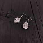 Silver earrings with intricate leaf design | Moon Raven