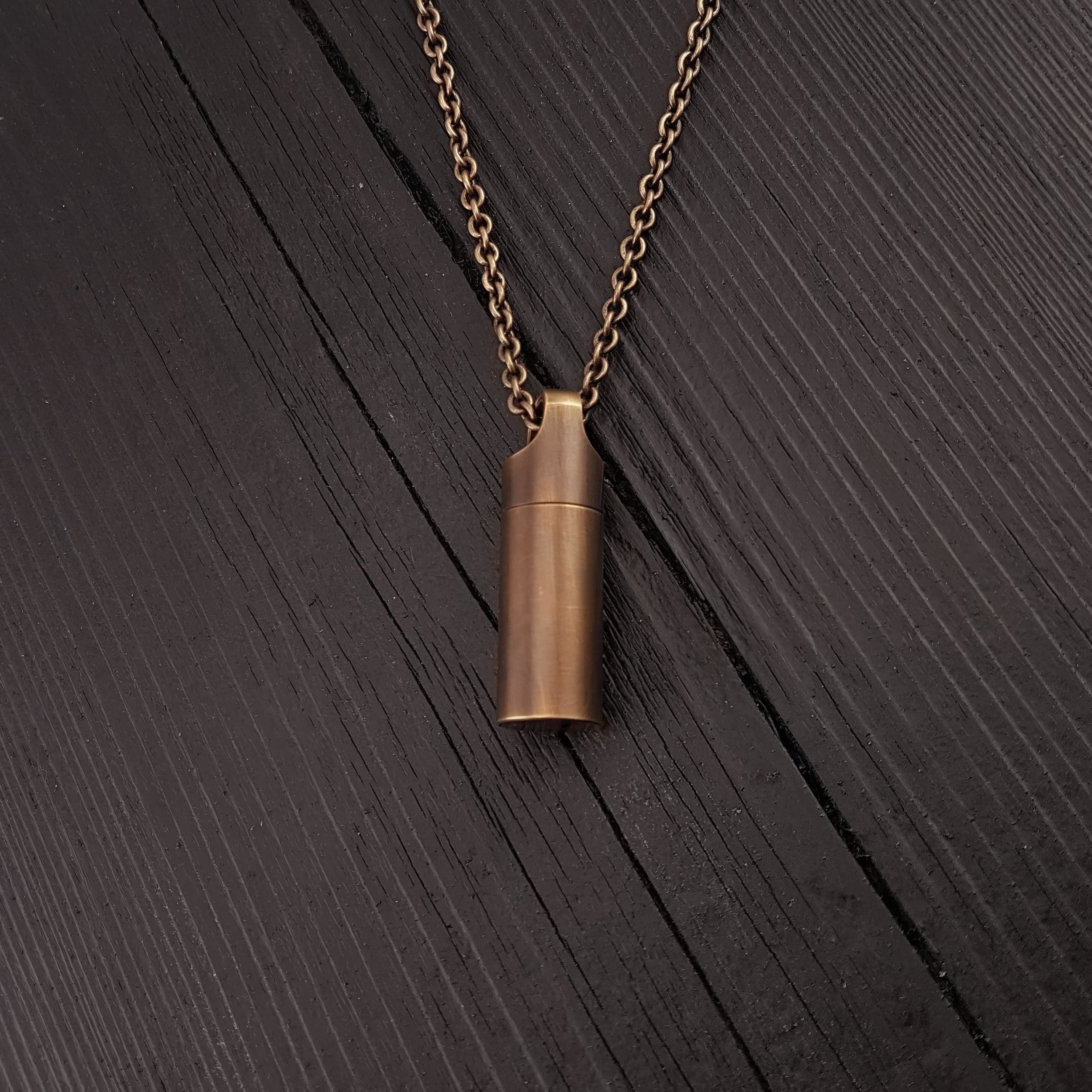 Small Antique Brass Cylinder Capsule - Moon Raven Designs