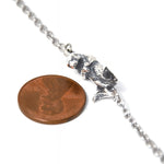 Floating Otter Pendant Charm Necklace - Solid 925 Sterling Silver- Oxidized Hand Polished Finish - Multiple Chain Lengths - Animal Jewelry - Moon Raven Designs