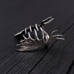 Moose Antler Wrap Ring Solid Cast 925 Sterling Silver - Moon Raven Designs