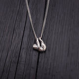 Baby Sloth Charm Pendant Necklace Solid Cast 925 Sterling Silver Three Dimensional Polished Oxidized Finish - Moon Raven Designs