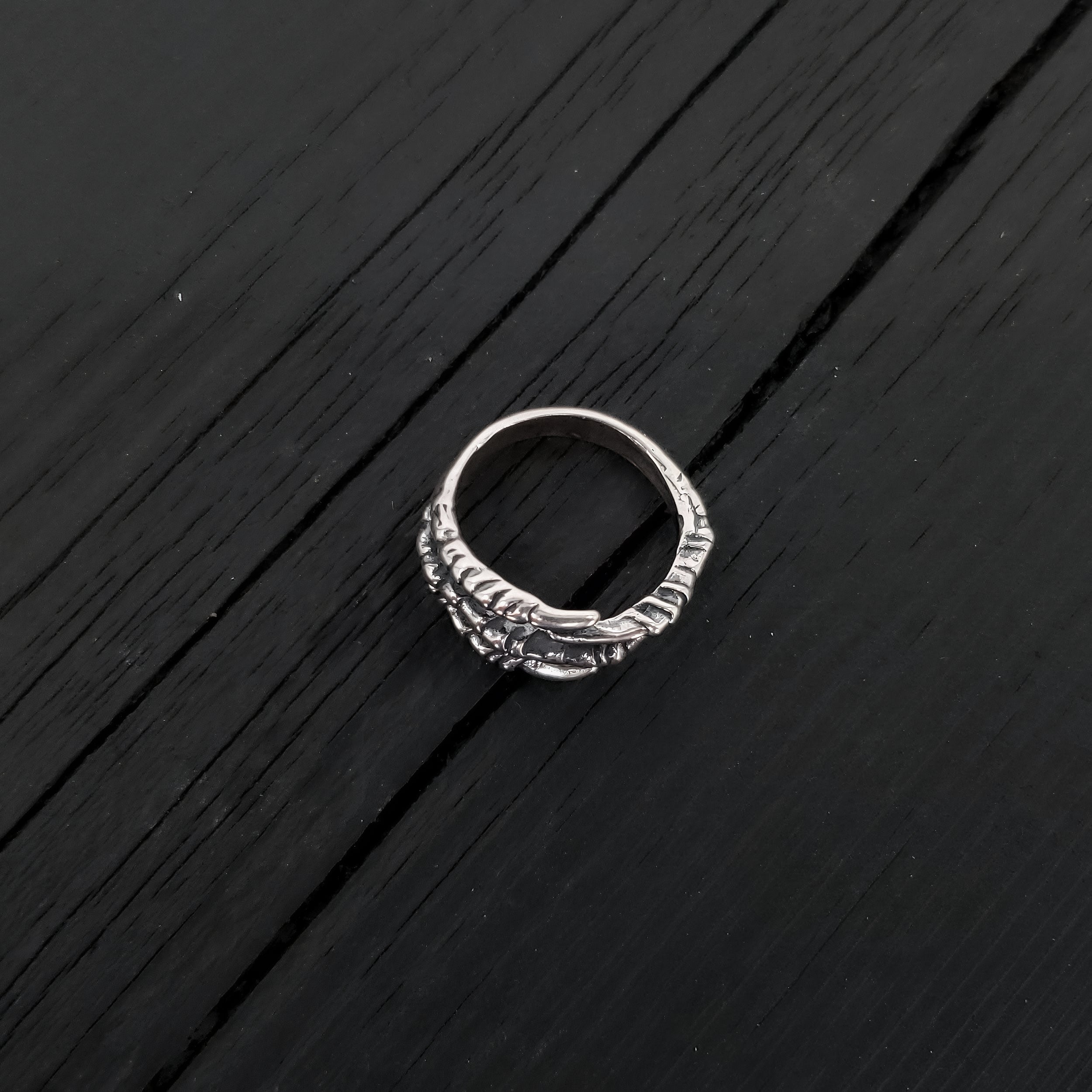 Bird Claw Talon Wrap Ring - Solid Hand Cast 925 Sterling Silver - Unique Statement Ring - Crow Raven Unisex Gift - Sizes 4.5 to 11