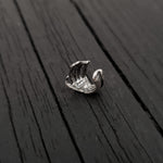 Skeleton Hand Ear Cuff - Solid Hand Cast Sterling Silver - Statement Ear Jewelry Gift for Him or Her