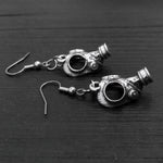 Gas Mask Earrings in Solid Sterling Silver Steampunk Gas Mask