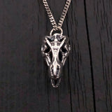 Silver T-Rex Skull Pendant Necklace in Solid Hand Cast Sterling Silver - Tyrannosaurus Rex - Rare and Unique Dinosaur Jewelry