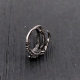 Raven Claw Talon Wrap Ring - Solid Hand Cast Silver Plated White Bronze - Crow Foot Statement Jewelry