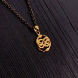 Mini Auryn Pendant Necklace 1/2" Gold Plated Stainless Steel Daily Wearable Fantasy Symbol with Entwined Serpents