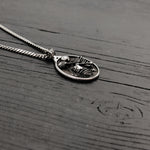 Silver necklace with delicate bird pendant, elegant style | Moon Raven