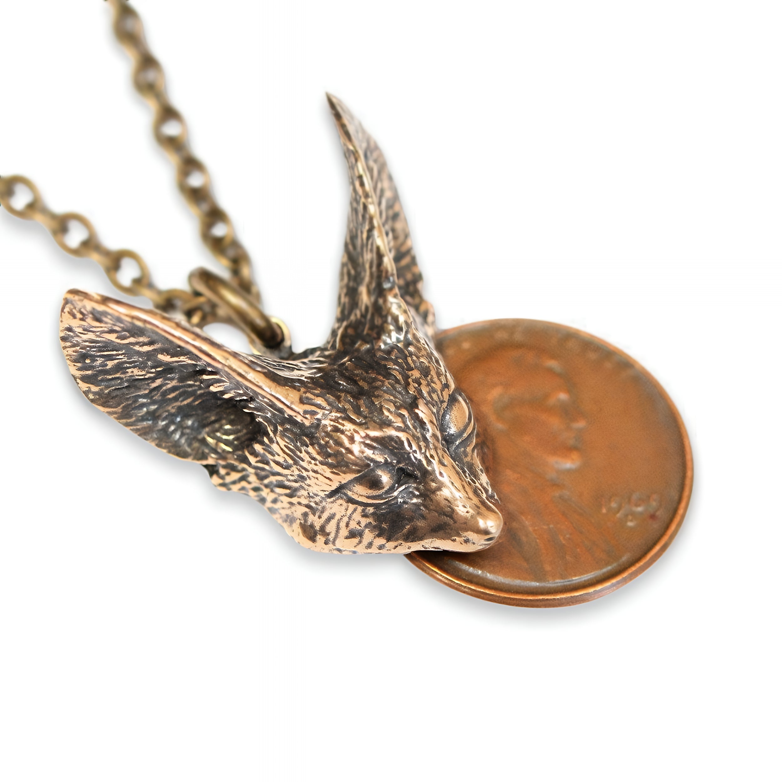 Fennec Fox Head Pendant Necklace - Moon Raven Designs