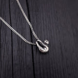 Baby Sloth Charm Pendant Necklace Solid Cast 925 Sterling Silver Three Dimensional Polished Oxidized Finish - Moon Raven Designs