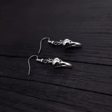 Sterling Silver Raven Skull Earrings Solid Hand Cast 925 Sterling Silver Surgical Stainless Steel Hooks - Moon Raven Designs