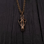 Tiny Grey Wolf Skull Charm Necklace - Moon Raven Designs 